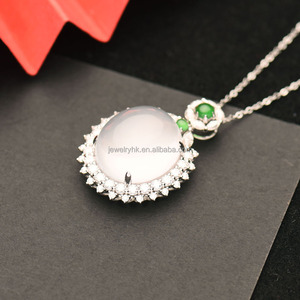 Collar con Colgante de Jadeíta Verde Imperio Qingyabailu Feicui, Clásico, Aniversario, Certificado por Terceros, Forma de Calabaza, 18K - Product Image 5