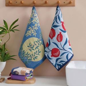 Serviette de cuisine et torchon à vaisselle en gaze de coton jacquard brodée à quatre couches avec motif décoratif - Product Image 2
