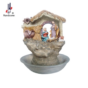 <span class=keywords><strong>Fuente</strong></span> de agua interior de resina de <span class=keywords><strong>La</strong></span> Sagrada Familia de 12 pulgadas Nuevo diseño 3D religioso pequeño decorativo - Product Image 5