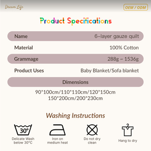 Couverture en mousseline 100 % coton 6 couches, ultra respirante, sûre <span class=keywords><strong>pour</strong></span> bébé, idéale <span class=keywords><strong>pour</strong></span> l'été, vente en gros - Product Image 5