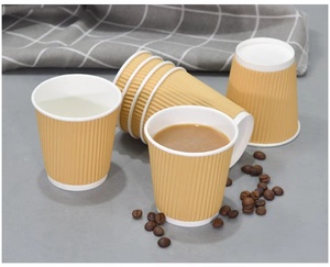 <span class=keywords><strong>Acheter</strong></span> à bas prix gobelets en papier jetables à triple paroi et à double ondulation pour le café et les boissons chaudes avec couvercles - Product Image 6