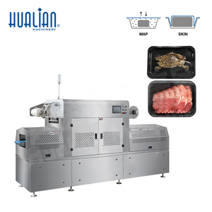 HVT-350AZ Hualian automatique légumes frais coupés fruits gaz rinçage carte <span class=keywords><strong>vide</strong></span> peau en plastique plateau alimentaire étanchéité <span class=keywords><strong>Machine</strong></span> d'emballage - Product Image 1