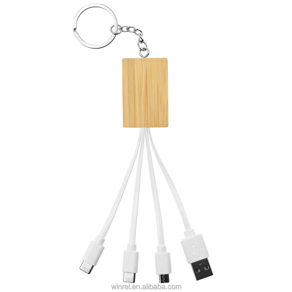 3 в 1 USB-кабель для зарядки, бамбуковый USB-кабель, медный проводник, кабели для передачи данных для мобильного телефона