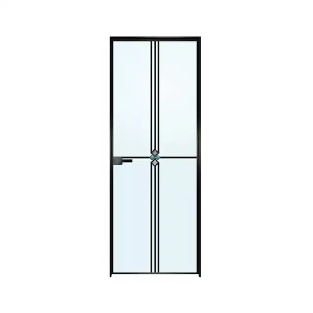 nigeria aluminium Hottest Simple OEM Toilet folding door bathroom door swing door frosted glass tempered glass cheaper price