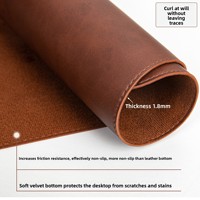Tapis de bureau en cuir Crazy Horse style daim, texture cuir véritable, personnalisable, résistant aux taches, motif uni, extra-large pour bureau