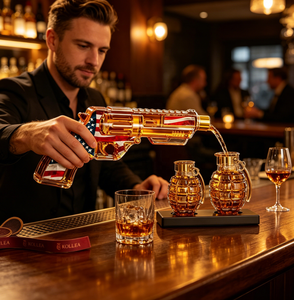 Juego de Decantador de Licor en Forma de Pistola al por Mayor, Dispensador de Vidrio de 380 ml con 2 Vasos de Chupito para Regalos Promocionales - Product Image 4
