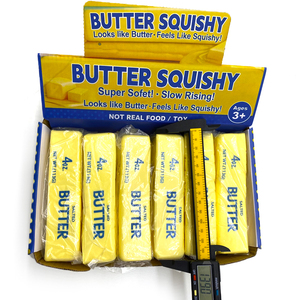 Jouet à presser géant en PU <span class=keywords><strong>Jumbo</strong></span> Soft Slow Rising Mochi Toys Square Stick of Butter Block Yellow <span class=keywords><strong>Milk</strong></span> Print Simulated Foods - Product Image 4