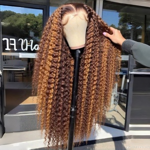 Cabello Humano Virgen Rizado Birmano Natural para Peluca, Largo, con Encaje <span class=keywords><strong>HD</strong></span> Completo, Color Borgoña, 200% de Densidad, Sin Pegamento, Venta al Por Mayor - Product Image 4