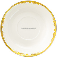 Lot de 6 soucoupes en porcelaine avec bordure dorée, assiettes en céramique de 4,75 pouces, petites assiettes modernes de luxe écologiques pour tasses à café et thé, usage domestique