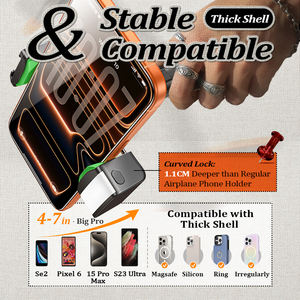 Support de téléphone pour avion LISEN avec lumière LED, accessoires de voyage, support de selfie mains libres, pince pour la photographie vidéo en vol, vlog - Product Image 6