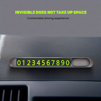 Eonline Carte de stationnement temporaire lumineuse pour voiture Autocollants de stationnement automobile Accessoires intérieurs Plaque de signalisation d'arrêt cachée pour numéro de téléphone