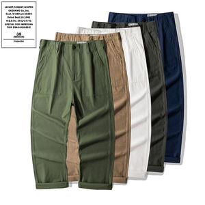 Pantaloni Chino 100% stile Vintage uomo OG107 pantaloni <span class=keywords><strong>Cargo</strong></span> a vita media larghi a gamba dritta bianchi kaki Mid Flat Casual - Product Image 1