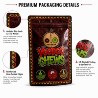 Sachet Mylar personnalisé avec logo imprimé numériquement, qualité alimentaire, à trois soudures, pour bonbons gélifiés/desserts, avec fermeture Zip-lock