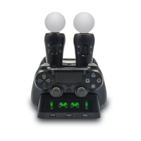Soporte de estación de carga para controlador 4 en 1 de para PS4 PSVR VR Move Quad Charger para controlador PS MOVE