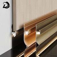 Plinthe décorative en aluminium LED, résistante à l'eau, brossée, 60 mm, encastrée, pour plinthe d'appartement