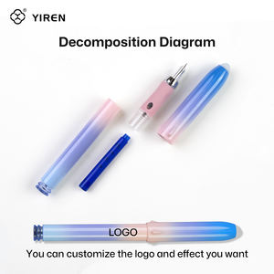 Stylos amusants YIREN, design de fusée de dessin animé, stylos à plume effaçables en plastique, stylo à écriture fluide pour filles et garçons, fournitures scolaires - Product Image 5