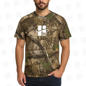 Camiseta de manga corta con estampado digital personalizado de camuflaje Real Tree, cuello redondo, mezcla de algodón, con gráfico de camuflaje impreso para hombre, en oferta. - Product Image 3