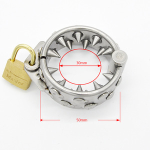 Dispositivo di Castità Maschile in Acciaio Inox con Denti di Kali, Anello Fallico Metallico con Punte, Gabbia per Pene per Ritardare l'Eiaculazione, per Uomini Gay - Product Image 5