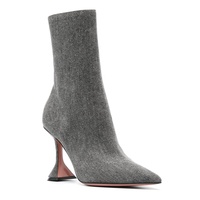 Fournisseur de chaussures grande taille Bottes en jean bleu à talons hauts noires et personnalisées à la mode pour femmes