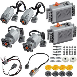 MOC Baustein Lernspielzeug AA Batteriefach Zug mit Power Functions Teilen <span class=keywords><strong>M</strong></span> L XL Motor Roboter Thema - Product Image 1