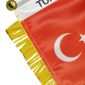 Drapeau d'équipe à motif turc avec pompon doré OEM ODM 10x15 cm – Drapeaux et bannières d'extérieur personnalisés <span class=keywords><strong>Laitu</strong></span> sur mesure - Product Image 3