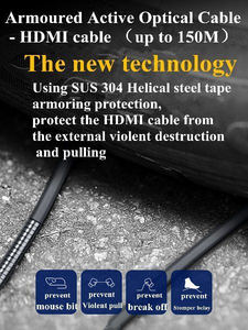 Câble blindé à <span class=keywords><strong>fibre</strong></span> <span class=keywords><strong>HDMI</strong></span> 4K 8K CBZLX Ultra Armor AOC Active 10M <span class=keywords><strong>15M</strong></span> 20M 100M Câble blindé à <span class=keywords><strong>fibre</strong></span> <span class=keywords><strong>optique</strong></span> - Product Image 4