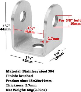 <span class=keywords><strong>U</strong></span> Khung 1-1/2 "304 thép không gỉ 10 gói Sản xuất tại Trung Quốc cho đồ nội thất Kệ chân đế - Product Image 2