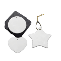 Ornements en céramique personnalisés en gros pour sublimation, ronds et en forme de cœur, pour la décoration de Noël DIY