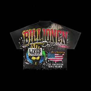 Camisetas de Verano de Manga Corta de Seda/Algodón con Estampado de Alta Calidad para Hombre en Talla Grande - Product Image 2