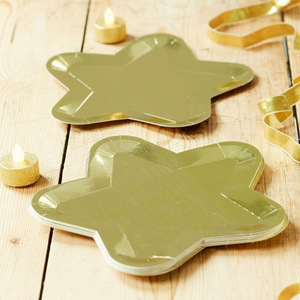 Nouvel ensemble de vaisselle jetable écologique tendance, assiettes en papier uniques en forme d'étoile et de cœur pour les fêtes sur le thème des anniversaires - Product Image 2