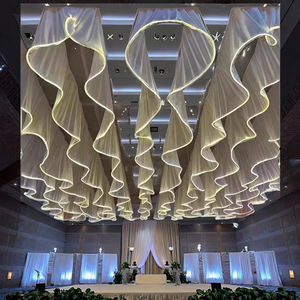 Style coréen mariage plafond gaze rideau vague lumineuse suspension lampe accessoires pour salles de mariage étapes hôtels autres décorations - Product Image 2