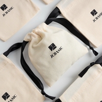 Sac cadeau en fibre naturelle éco-coton avec logo ruban cordon double pochette pour vêtement sac à poussière en coton
