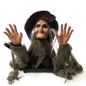 Décoration d'ambiance d'horreur pour maison hantée d'Halloween, pièce secrète, ornement électrique à induction, sorcière à moitié corps qui se balance et qui brille - Product Image 5