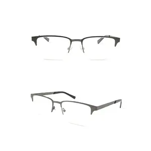 Nieuwe Mode Multi Color Metalen Scharnier Half Randloze Frames Leesbril Voor Oude Mannen