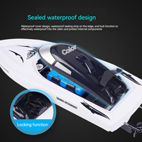 Nouveaux designs 2-en-1 : Bateau télécommandé RC sous-marin requin de course électrique, étanche, haute vitesse, longue autonomie, jouet de simulation