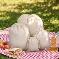 Pochette Personnalisée en Coton avec Cordon de Serrage, Sac Cadeau en Coton Biologique, Sac d'Emballage Écologique pour Bijoux, Sac de Rangement en Coton avec Cordon de Serrage