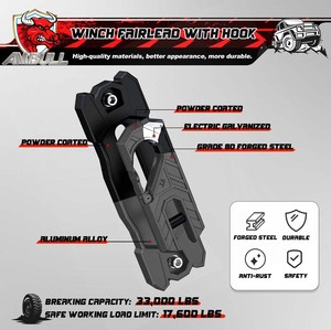 Ambull - Nuovo Supporto in Alluminio per Cavo Verricello con Rullo in Acciaio Nero - Campioni Gratuiti Disponibili - Product Image 2