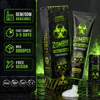 Dentifrice blanchissant anti-caries au charbon noir pour Halloween, vente en gros, en vrac, marque privée, emballage festif personnalisé