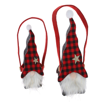 Décor de fête de vacances Noël rouge noir Plaid suédois Santa Gnome sac de bonbons en peluche pour la maison et les faveurs de fête