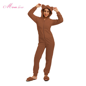 New Arrival Winter Hooded Sleepwear <strong>Fleece</strong> Nightwear Plush <strong>Teddy</strong> Bear Onesie Lounge Wear Pajamas for Women - Product Image 2