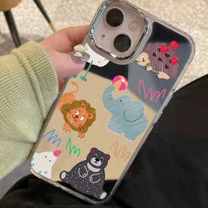 Nhiều Động Vật Trang Điểm Gương & Điện Thoại Di Động Trường Hợp Đối Với <span class=keywords><strong>iPhone</strong></span> 11 12 13 14 15 16 Pro/Pro Max Thuận Tiện Phụ Kiện Túi - Product Image 5