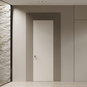 Puerta Invisible de Lujo con Diseño Moderno, Puertas Ocultas de Madera con Marco de Aluminio, Puerta Interior Moderna para Dormitorio con Marco Empotrado - Product Image 1