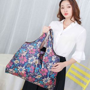 Bolsa de Compras Plegable Reutilizable de Tela de Poliéster 210D, Diseño de Frutas, 2 Piezas/Juego, Fácil de Plegar - Product Image 4