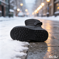 Bottes d'hiver confortables et isolées pour enfants, imperméables, à semelle profonde, avec fermeture auto-agrippante et doublure en fourrure, idéales pour l'école