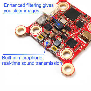 Hglrc vtx Pro 1.6W 5.8G 40CH ส่งสัญญาณพร้อมไมโครโฟนพิท/25/400/800/1.6w ปรับได้สำหรับการแข่งโดรน RC - Product Image 3