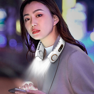 Ventilador de Cuello Portátil USB, Silencioso, con Pantalla LED Digital, Mini Ventilador Eléctrico sin Aspas, Luces de Ambiente Coloridas - Product Image 6