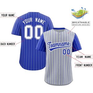 Camiseta de béisbol personalizada con rayas, camisa deportiva con rayas personalizadas, nombre y número cosidos, unisex, para adultos, que absorbe la humedad - Product Image 2
