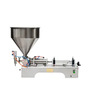 Automatic Pneumatic 100-1000ml Heavy Thick Paste Viscous Filler Chili Paste Sauce Cream Mixing and Filling Machine