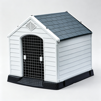 Nichoir pour chien en plastique moyen avec système de ventilation de toit vert, portable, résistant aux intempéries, pour extérieur
