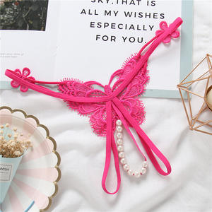 Seksi kelebek Crotchless açık kasık kız kadınlar Lady masaj inci külot bayanlar G-String iç çamaşırı ile Tanga külot - Product Image 5